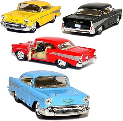 Ken Smart Lot of 4: Chevrolet Bel Air Coupé 1957 on scale 1:40 (black/blue/red/yellow) by.. Experience shopping freedom with DIAYTAR NIGERIA's vast catalog and nationwide 5-8 day shipping.