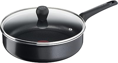 Sauté tefal easy to cook and clean 24 cm size with glass cover.. DIAYTAR NIGERIA: Where quality meets affordability, with thousands of products delivered in less than 8 days.