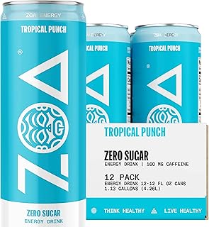 Zoa energy -free energy drinks - Punch Tropical | Healthy energy formula with natural caffeine, daily vitamin C, essential B vitamins | gluten -free, keto compatible | 12 ounce cans (package of 12).. DIAYTAR NIGERIA makes quality accessible with low prices and reliable 5-8 day nationwide delivery.