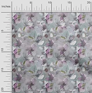 Oneoone Cotton Silk Light Gray Blue Flower DIY Fabric Fabric Fabric printed by courtyard 42 inches wide kmg.. DIAYTAR NIGERIA brings affordable shopping to your fingertips with reliable delivery in less than 8 days.