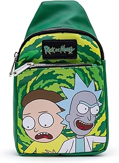 Bag Rick and Morty, Rick and Morty Get Shifty Portal Paws, Green shoulder bag, Vegan leather, Green, 11 "X 6.5", Gray Chinese.. Your shopping journey simplified with DIAYTAR NIGERIA's vast selection and budget-friendly shipping.