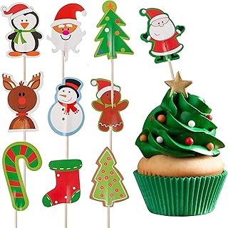 The Twiddlers 100 pieces of decorations for Christmas cupcakes in 10 matching celebration patterns, 7 cm - Decorations and decorations of mini party cakes.. DIAYTAR NIGERIA: Bringing affordable shopping solutions with a diverse product catalog delivered nationwide.