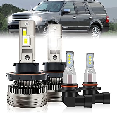 TX Bellmo 9008/H13 LED light bulbs conversion kit for Ford Expedition (2007-2014) 9008/H13 High and low + 6000 K cold white 600 % Luminosity Plug and Play, Lot of 4.. Shop from anywhere in Nigeria and receive your DIAYTAR purchases at affordable prices within a week.