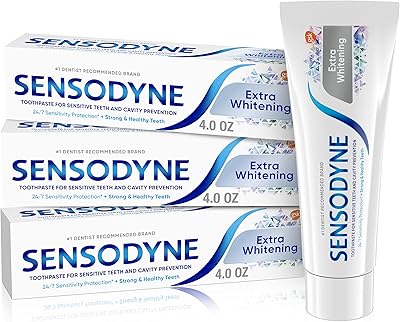 Extra whitening sensodyne toothpaste for sensitive teeth - 4 oz (pack of 3).. DIAYTAR NIGERIA: Where shopping is easy, prices are low, and delivery is just days away.