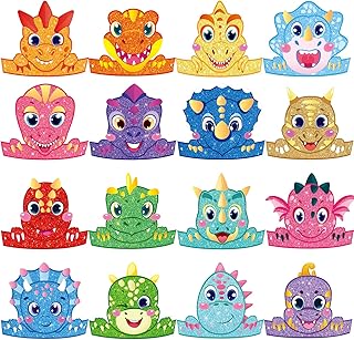 Linoseen Lot of 32 birthday party hats on the theme of children's dinosaurs, dinosaurs hats for birthday and party decorations, 16 styles.. Shopping made simple with DIAYTAR NIGERIA's vast selection and budget-friendly nationwide delivery.