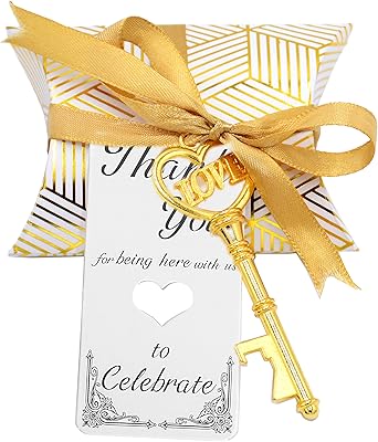 Okee Bean 50pcs Design Skeleton Vintage With Key Keys of Love Keys, Box Box with Escort Candle Cards French Wedding Souvenirs for guests (gold).. Shop without compromise at DIAYTAR NIGERIA, where quality, affordability, and quick delivery coexist.