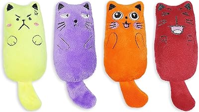 Schtech chat grass toys, 4 pieces] Soft plush chewing toy for interior cats, interactive teeth toy for kittens.. Your one-click solution to affordable shopping, DIAYTAR NIGERIA delivers quality products nationwide.