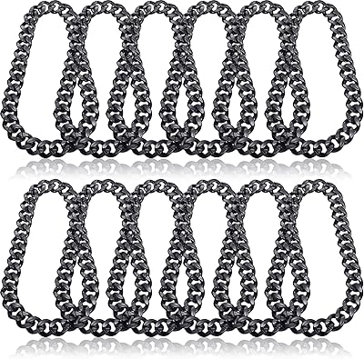 12 pieces chain of rapper hip hop false loose collar for men women costume jewelry of the 80s punk style of the 90s, 32 inches long.. Experience budget-friendly shopping at DIAYTAR NIGERIA, Nigeria's premier online marketplace with quick delivery.