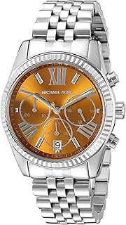 Lexington chronograph watch for women with brown dial and stainless steel bracelet - MK6221, MK6221 - Silver, lexington.. DIAYTAR NIGERIA brings satisfaction with every purchase through affordable prices and prompt shipping.