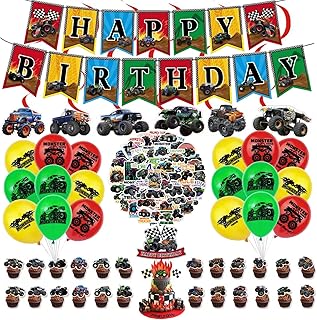 100 pieces of Monster Truck birthday party supplies including a happy birthday banner, balloons, cupcake decorations and a whirlwind sticker for birthday decorations.. Explore the biggest product variety online — only at DIAYTAR Nigeria.
