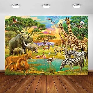 Safari photography background in the tropical jungle elephant lion giraff.. Skip the traffic, shop online — DIAYTAR Nigeria brings it to you.