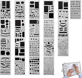 Set of plastic stencils for newspaper, scrapbooking supplies, paint stencils for notebook, diary, scrapbooking, 4 x 7 inch hand drawing model, 20 pieces.. Discover why thousands choose DIAYTAR NIGERIA for affordable products delivered in less than a week.