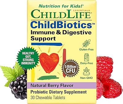 Immune support and digestive for children of Child Biotics - Probiotics for children, contains living probiotics, good for digestion and immune support, without allergen, GMO without bays, 30 tablets.. DIAYTAR NIGERIA transforms online retail with unbeatable prices and consistent delivery timeframes.