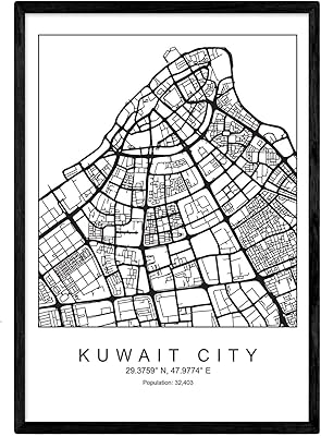 City of the city of Kuwait of Scandinavian black and white style displays.. DIAYTAR NIGERIA: Your affordable shopping destination with thousands of products delivered in days.