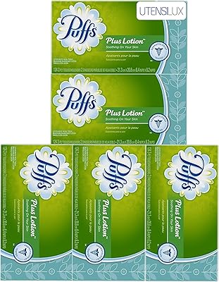 Puffs plus lotion puffs, 124 pieces - 5 packages.. DIAYTAR NIGERIA revolutionizes online retail with our extensive selection and dependable shipping service.