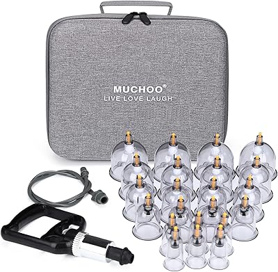 Set of professional Chinese suction cups for vacuum acupuncture therapy with magnetic aspiration pump for Cellulite massage 22 cups and travel bag.. No more overpriced stores — DIAYTAR Nigeria brings the best to your door.