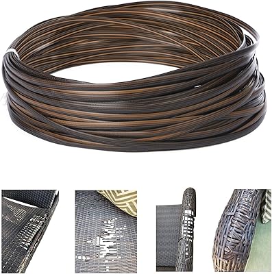 Wicker repair kit 120 feet long, dark brown shaded with brown stripes, plastic rattan for repair of terrace and furniture chairs.. DIAYTAR NIGERIA: Your one-stop e-commerce destination with affordable prices and nationwide delivery in 5-8 days.