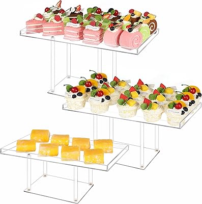 Table presentation set with hema desserts, 3 -rooms in transparent acrylic for catering, bakery, cupcakes, desserts, fruits, desserts for weddings, birthdays, buffet... Shop with purpose and save with DIAYTAR NIGERIA's extensive platform and nationwide delivery service.