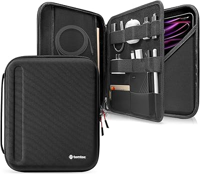 Tomtok portfolio for iPad Pro 12.9 inch 2021/2020/2018, Protective case with accessories pocket, storage bag for iPad Pencil, adapter, hubs, cables and magic keyboard, compatible with pro 12.3 surface.. Your trusted shopping partner, DIAYTAR NIGERIA offers extensive selection with quick delivery options.