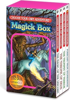 Choose your own adventure, 4 pounds box Magick Box (the magic of the unicorn, the throne of Zeus, the trumpet of the terror, the forecasts of Stonehenge).. DIAYTAR NIGERIA brings the marketplace home to you with affordable prices and delivery in 5-8 days.