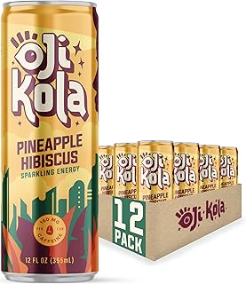 Oggie Cola, hibiscus pineapple, natural sparkling alternative to sodas, energy tea and drinks, 12 oz cans (12), low in calories with 40 calories per can, 160 mg of caffeine (hibiscus pineapple).. DIAYTAR NIGERIA delivers satisfaction with every purchase through our affordable and reliable service.