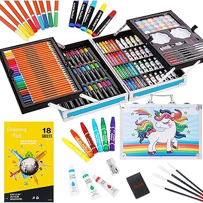 Beauenty Deluxe Art Set 200pc 2 layers of children's art supplies for drawing painting.. DIAYTAR NIGERIA brings the marketplace home to you with affordable prices and delivery in 5-8 days.
