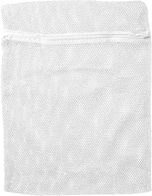 Small zipped clothes bags for washing machines, white, polyester, 35 x 50 cm, RAN1618 product code.. Experience budget-friendly shopping at DIAYTAR NIGERIA, Nigeria's premier online marketplace with quick delivery.