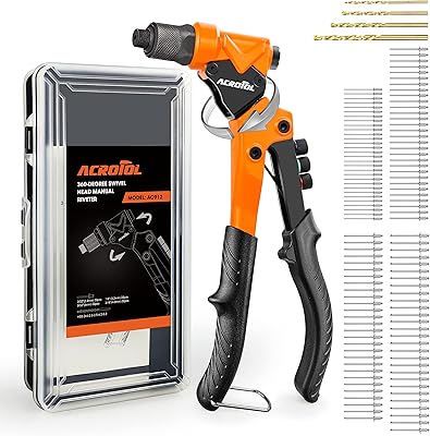 Kit of Robust Acrotool Rivets, rivet rivet pistol with 360 degrees with 120 rivets, set of riveting tools with 4 helicoid forests and 4 interchangeable manual rivets tips.. DIAYTAR Nigeria delivers happiness in 5–8 days, no matter what you buy.