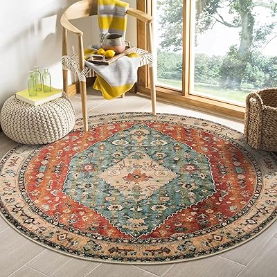 Round carpet La Home Boho Tribal Design - Soft Persian Carpet for Bedroom, Entrance, Corridor, Washable, Non -slip, For Living Room, Dining Room, Children's Bedroom, Sarcelle Flavéed Brown.. Discover endless possibilities with DIAYTAR NIGERIA's comprehensive catalog and budget-friendly delivery.