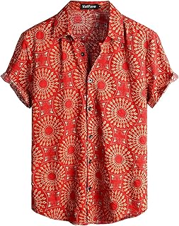 Hawaiian shirts relaxed with short sleeves buttoned with tropical flower pattern.. DIAYTAR NIGERIA combines affordability with convenience, delivering your purchases within 5-8 days.