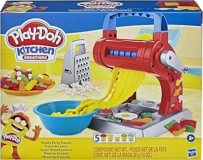Play-Doh Noodle Party game set for children aged 3 years and over with 5 non-toxic play-Doh colors from Kitchen Creations.. DIAYTAR NIGERIA combines affordability, variety, and convenience with nationwide delivery services.