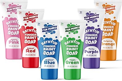 Tub Works Paint Savon for Finger For Bath, Classic package of 6 | Non toxic | Washable bathtub painting to paint on the finger on the walls of the bathtub | Ideal bath toys for toddlers for a creative game | funny and easy to clean bath paint.. DIAYTAR NIGERIA: Transforming how Nigerians shop with our vast selection and nationwide delivery.