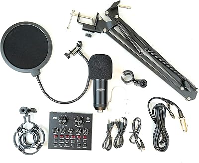 Live multifunction sound card and microphone comments Mike Music BM800, set of diffusion capacitor microphones with Bluetooth (full sound card, black kit).. Experience the ultimate in shopping convenience with DIAYTAR NIGERIA's vast catalog and 5-8 day delivery.