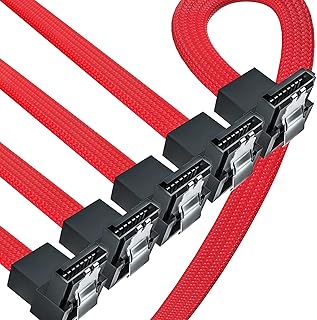 SATA 3.0 cable, SATA III cable at right angle of 90 degrees for hard drive and SDD, cable covered with nylon with locking latch for SATA hard drive, SSD, CD player and CD engraver (red, 20 inch, 5 rooms).. Unlock access to a wide range of products with DIAYTAR NIGERIA's affordable e-commerce platform.