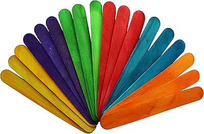 Giant colorful craft sticks, 6 -inch wooden craft sticks (pack of 100).. DIAYTAR NIGERIA: Where every click leads to affordable purchases delivered promptly to your door.