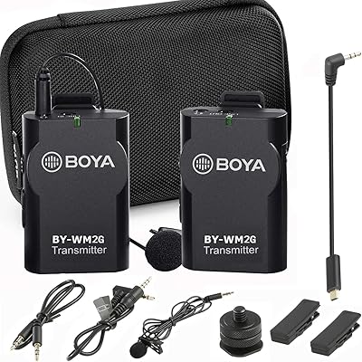 Boya New BY-WM2G Edition Wireless Lavalier Microphone for smartphone camera Lavalier Vlogging with real-time display for iOS smartphone tablet, Sony digital reflex camera and PC Gopro audio recorder.. DIAYTAR Nigeria: Great value, fast delivery, and endless options.