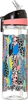 Smigel water bottle for children boys and girls with foldable upper beak, capacity 650 ml | animal print.. DIAYTAR NIGERIA: Where shopping meets satisfaction with affordable prices and prompt delivery services.