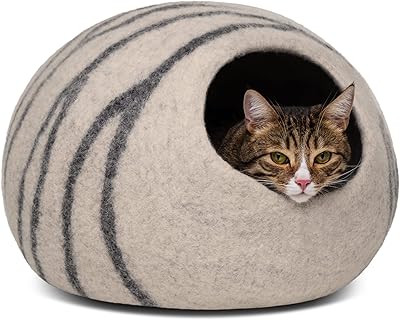 Cat bed in luxury felt miovia - handmade bed 100 % merino wool for cats and kittens (size m, light gray).. Your complete shopping solution, DIAYTAR NIGERIA offers extensive variety with budget-friendly delivery.
