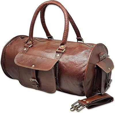 Hg-Lthr Portable 20-inch leather waterproof travel bag, night gym weekend bag, brown, medium.. DIAYTAR NIGERIA delivers what you want at prices you'll love, all within 5-8 days nationwide.