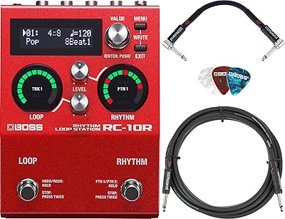 Set of pedals with rhythmic loop boss RC-10R with instrument cable, patch cable and feathers.. Shop from our extensive catalog at DIAYTAR NIGERIA and enjoy doorstep delivery in just 5-8 days.