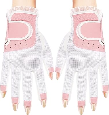 Golf gloves for women 1/3 breathable soft leather fingers, additional grip accessories for ladies and girls, sports gloves 1 pair.. DIAYTAR NIGERIA brings the marketplace home to you with affordable prices and delivery in 5-8 days.