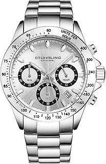 Stüoriginal chronograph watch for men, stainless steel bracelet with screwed crown, waterproof to 100m. analog quartz movement.. Shop from anywhere in Nigeria and receive your DIAYTAR purchases at affordable prices within a week.