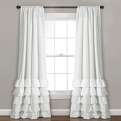 Lush Decor, set of white Allison white ruffles for living room, dining room, bedroom, 84 "x 40", pair of panels L 84.. Your ultimate shopping destination, DIAYTAR NIGERIA combines extensive selection with affordable shipping.