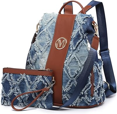 MKB trendy backpack for women, anti -theft jeans handbag, university travel shoulder bag with bracelet.. DIAYTAR NIGERIA: Where quality meets affordability, with thousands of products delivered in less than 8 days.