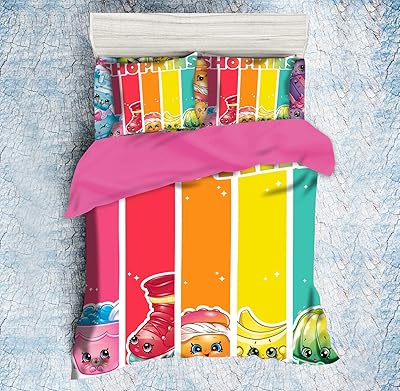 Shopkins Print Bed Party for Children's Character, Multicolored.. Experience shopping satisfaction with DIAYTAR NIGERIA's vast selection and budget-friendly delivery options.