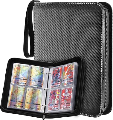 Collector of collecting card 400 pockets with pockets, binder of zipper with 4 pockets, collection support, transport case compatible with pokémon cards, black.. DIAYTAR NIGERIA: Where every Nigerian finds what they need at prices they can afford, delivered promptly.