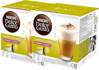 Capsules nescafé dolce gusto skinny cappuccino, paquet de 2, 2 x 16 capsules (16 portions).. DIAYTAR NIGERIA brings the joy of affordable shopping to your fingertips with delivery in less than 8 days.