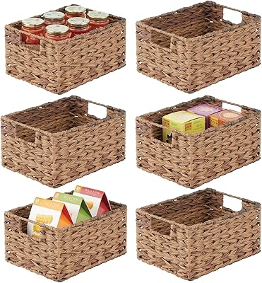 MDesign - Food storage basket - Organizer for cabinets, cupboards, shelves, tables - storage of potatoes, onions and fruit, pack of 6, shaded brown.. DIAYTAR NIGERIA redefines convenience with our vast product selection and swift nationwide delivery.
