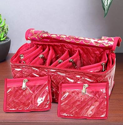 Cooper Industries fabric jewelry box with 10 transparent pockets (pink) -kubmart2968.. DIAYTAR NIGERIA: Your trusted partner for affordable online shopping with reliable delivery timeframes.