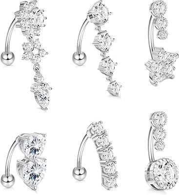 6 pieces 14g navel rings pendants for steel women.. Transform how you shop with DIAYTAR NIGERIA's vast selection and budget-friendly delivery options.